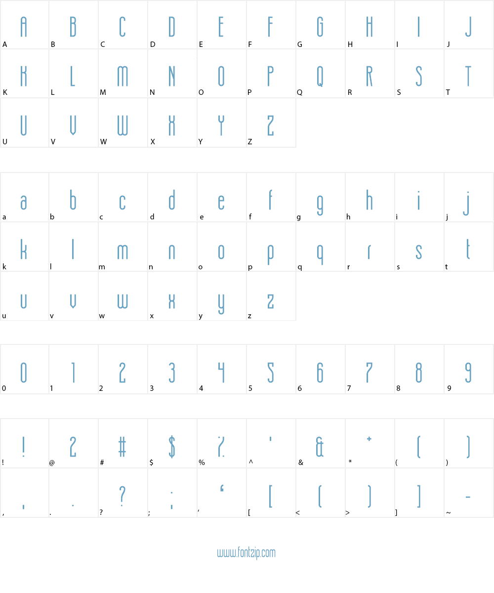 Hot Thin Roof Font Character